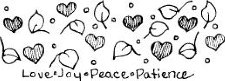 Motivstempel Love Joy Peace Patience