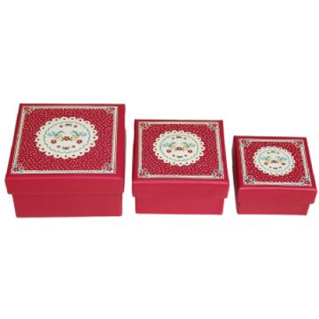 Geschenkboxen Vintage Doily 3er Set
