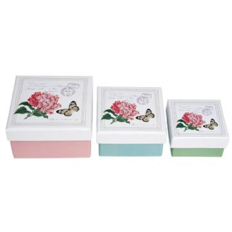 Geschenkboxen Hortensie 3er Set